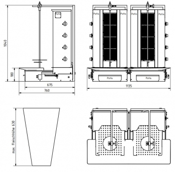 Preview: POTIS Z F GD4 Zwillingsgrill Dönergrill Gyrosgrill Döner Ocagi